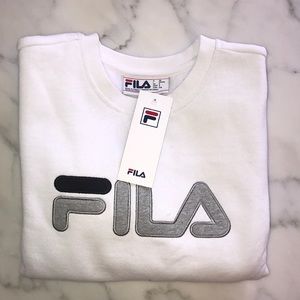 NWT Fila White Logo Crewneck Sweatshirt
